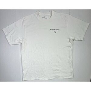 GREY/VEN Body Language T-Shirt Men's Large White Minimalist Made in USA